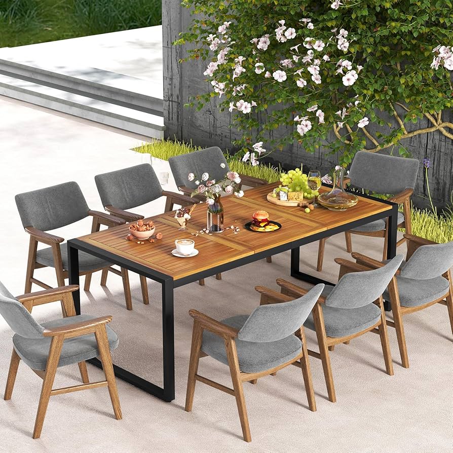 Amazon.com : Tangkula Outdoor Dining Table for 8, 79 Inches
